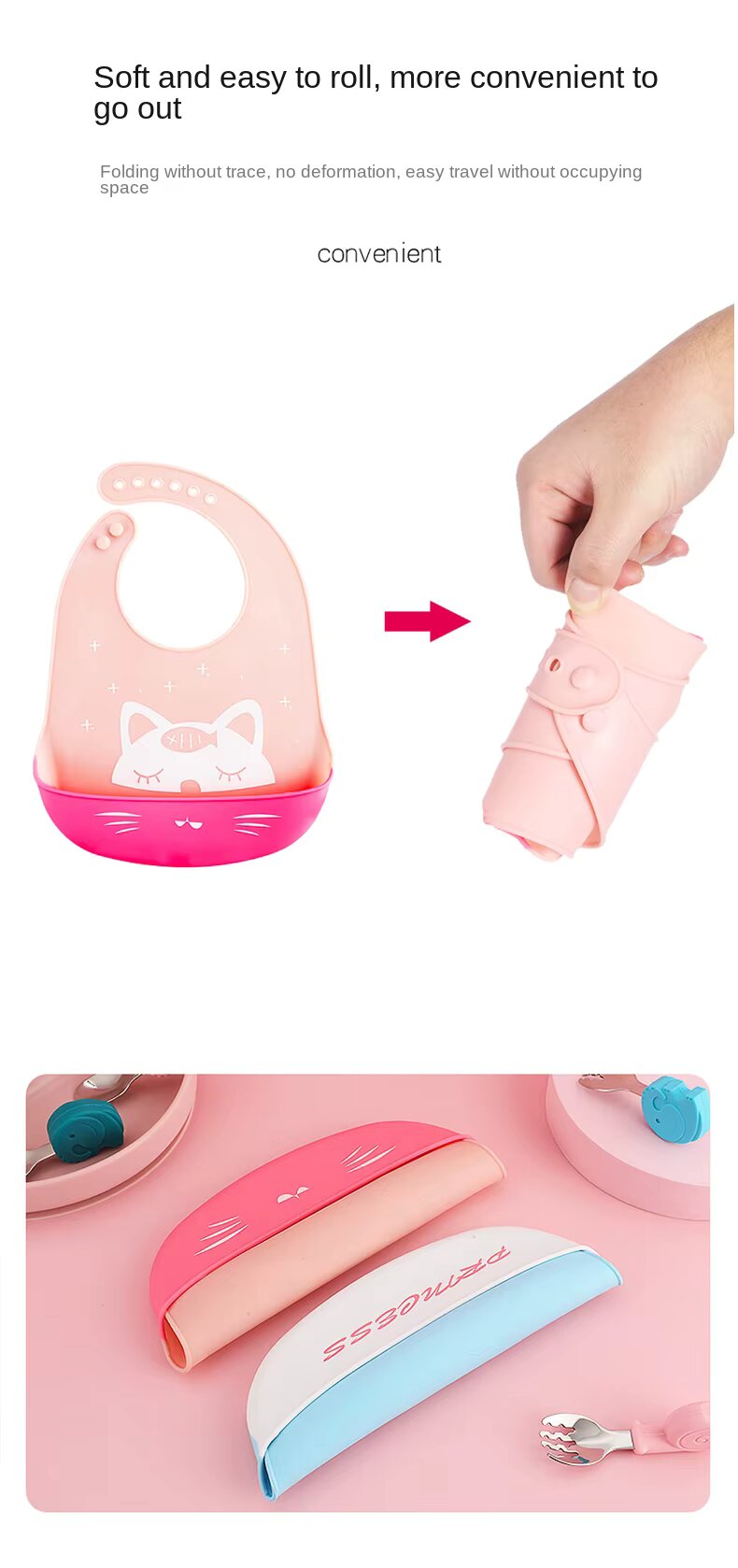 Babero de Silicona para Bebes