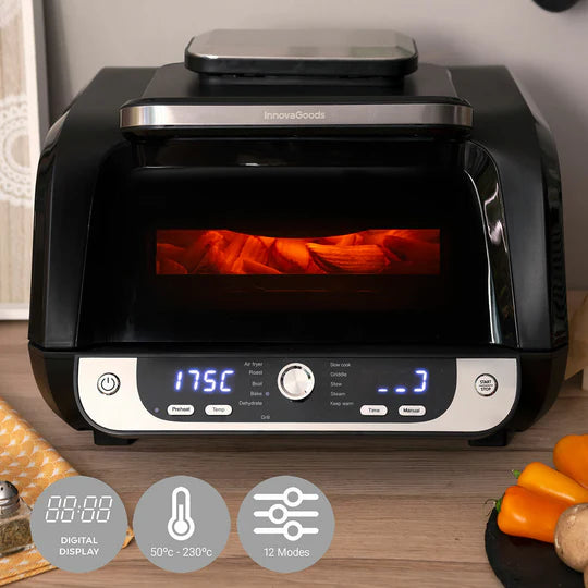 Freidora de Aire con Grill, Accesorios y Recetario Fryinn 12-in-1 6000 Negro Acero 3400 W 6 L