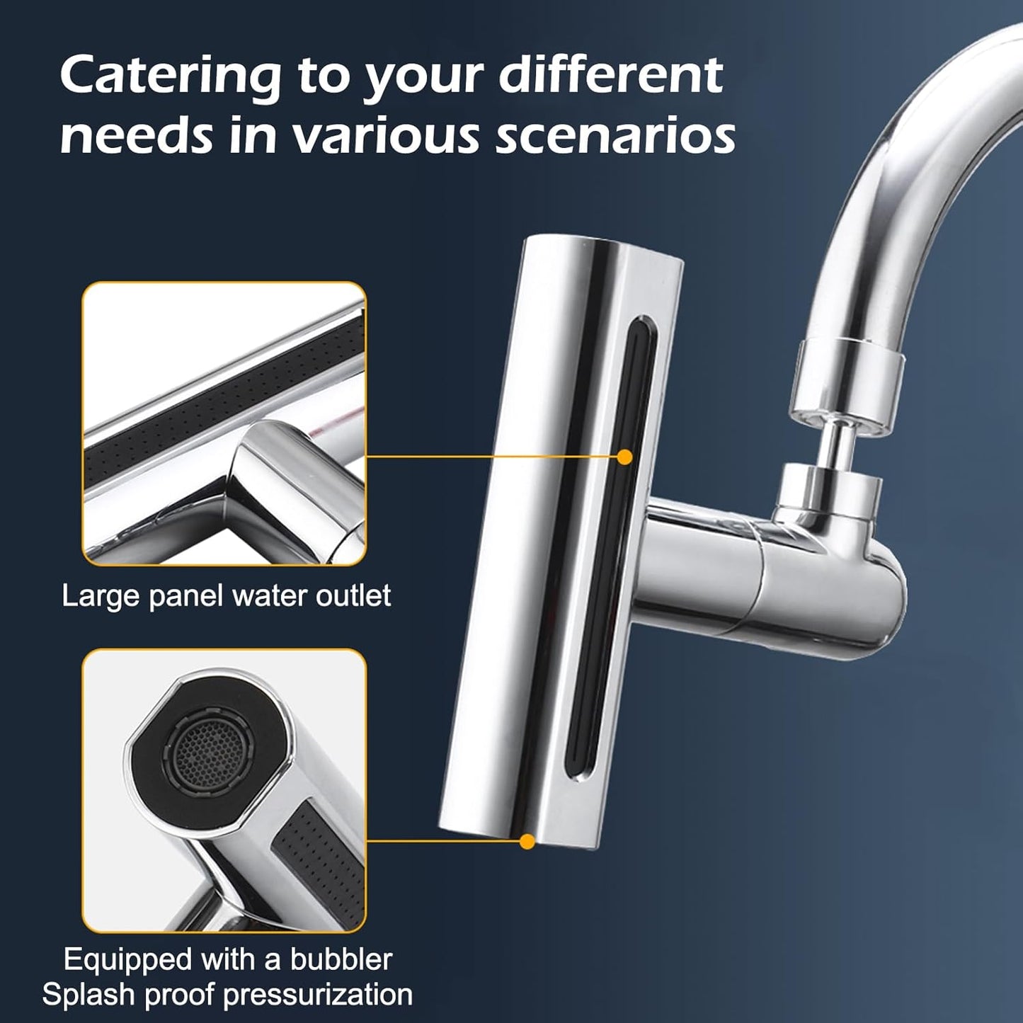 Grifo giratorio con cascada para extensión 4en1