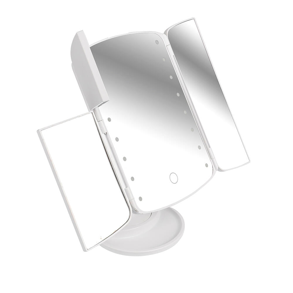 Espejo de Maquillaje Desplegable con Luz Led