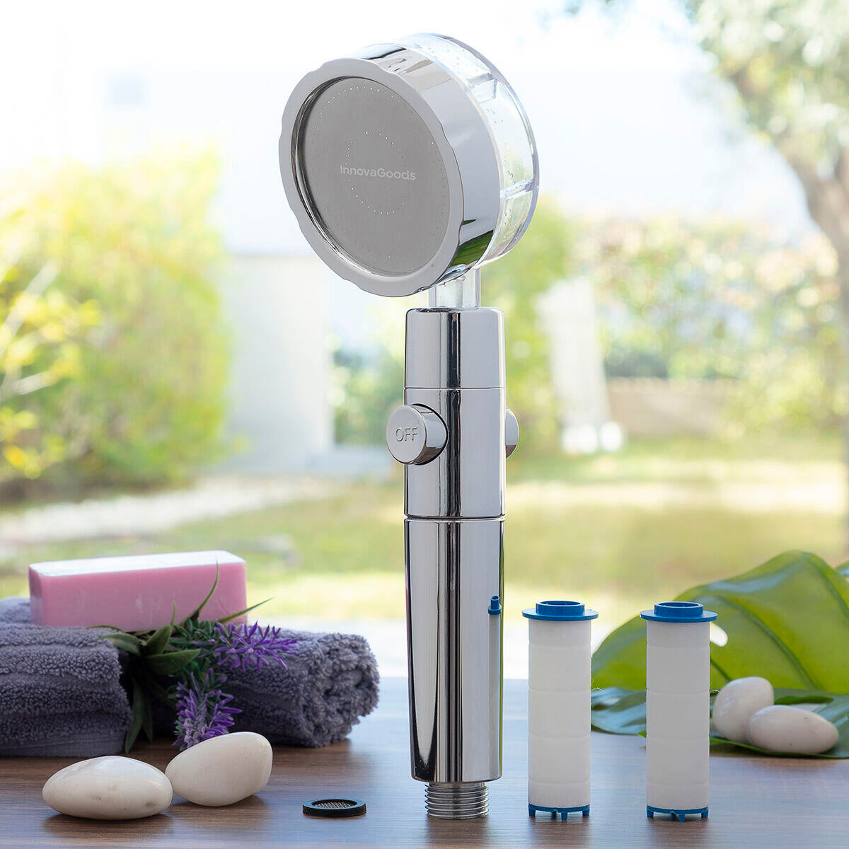 Ecoducha con Hélice de Presión y Filtro Purificador Heliwer