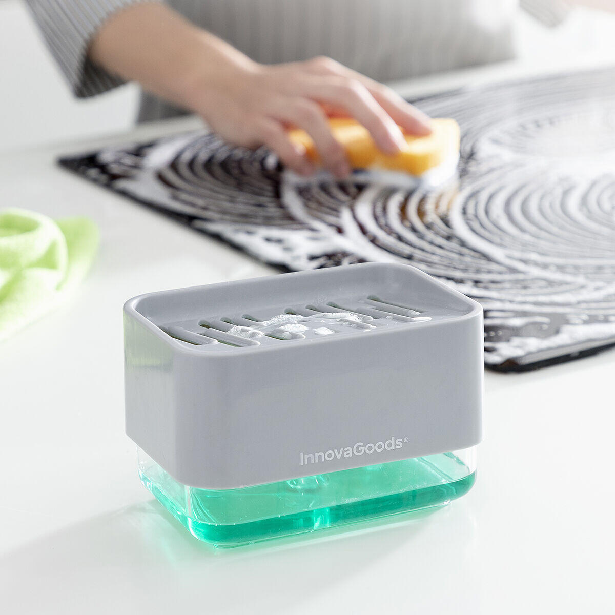 Dispensador de Jabón 2 en 1 para Fregadero Pushoap