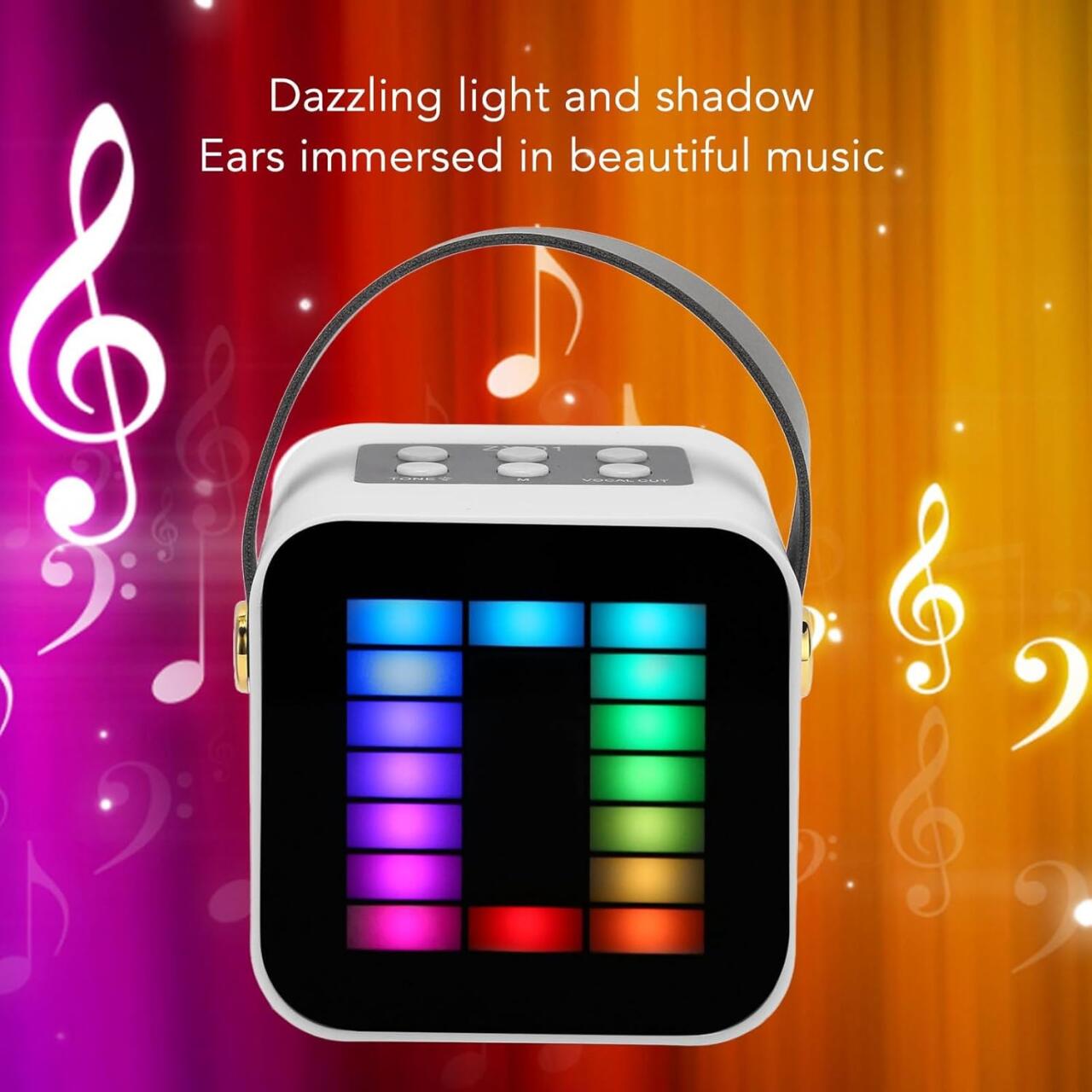 Mini Micrófono con Altavoz Bluetooth con Luz RGB Ideal para Fiestas y Karaoke