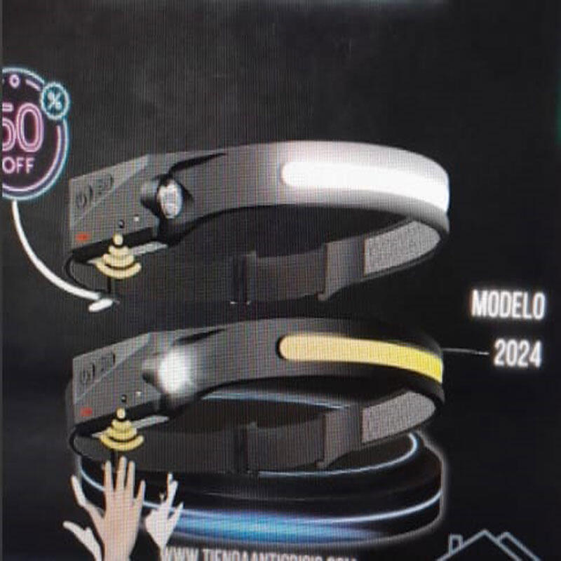 Linterna frontal LED Recargable con Sensor de Movimiento