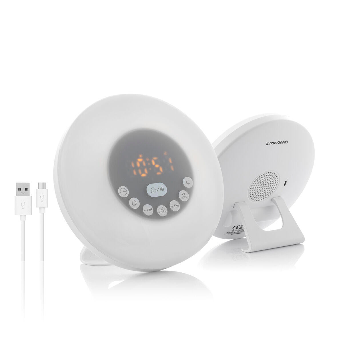 Despertador Amanecer Recargable con Altavoz Sunrilk