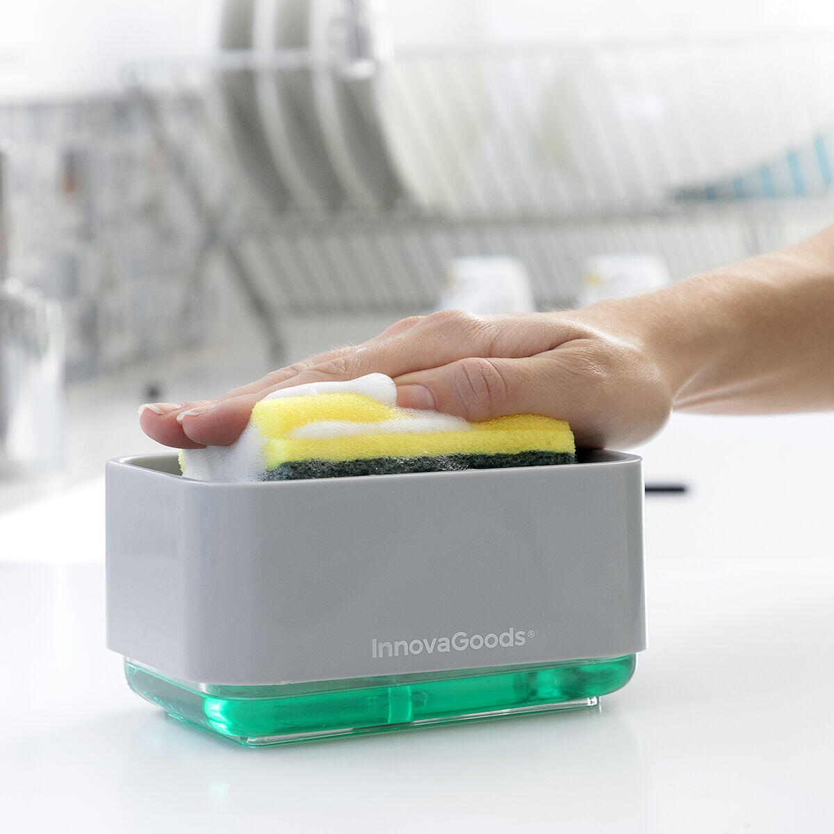 Dispensador de Jabón 2 en 1 para Fregadero Pushoap