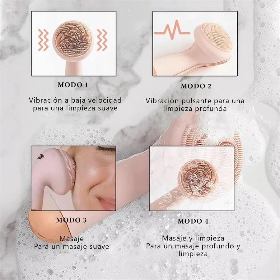 Cepillo Facial Eléctrico Rosa Recargable