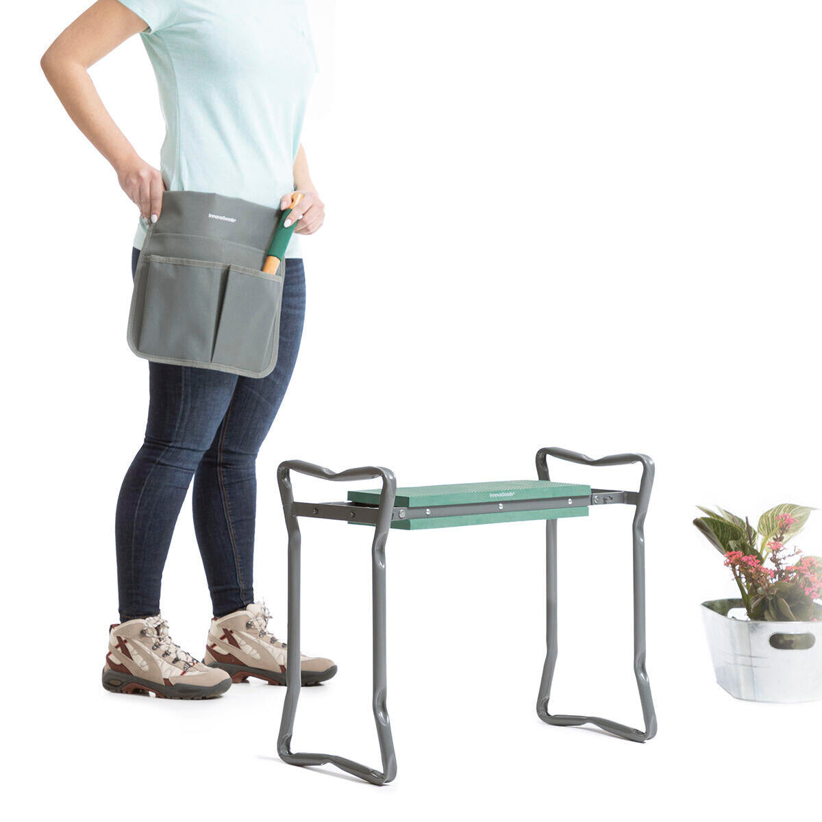 Banco de Jardinería Plegable con Bolsa para Herramientas 3 en 1 Situl
