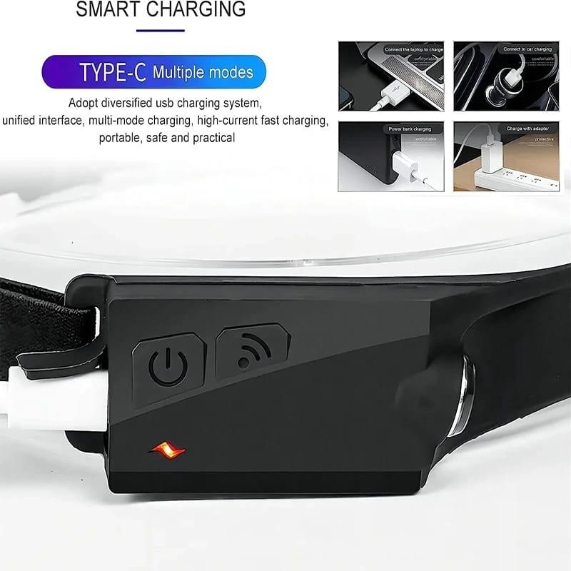 Linterna frontal LED Recargable con Sensor de Movimiento