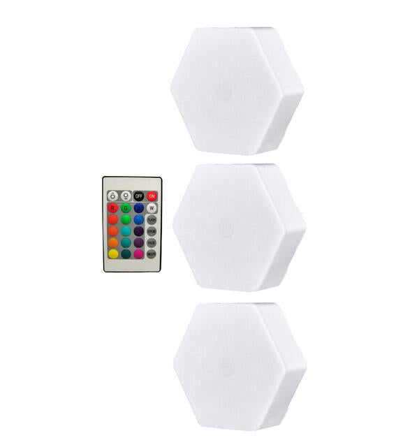 SET DE 3 LUCES DE LED COLORES CON MANDO
