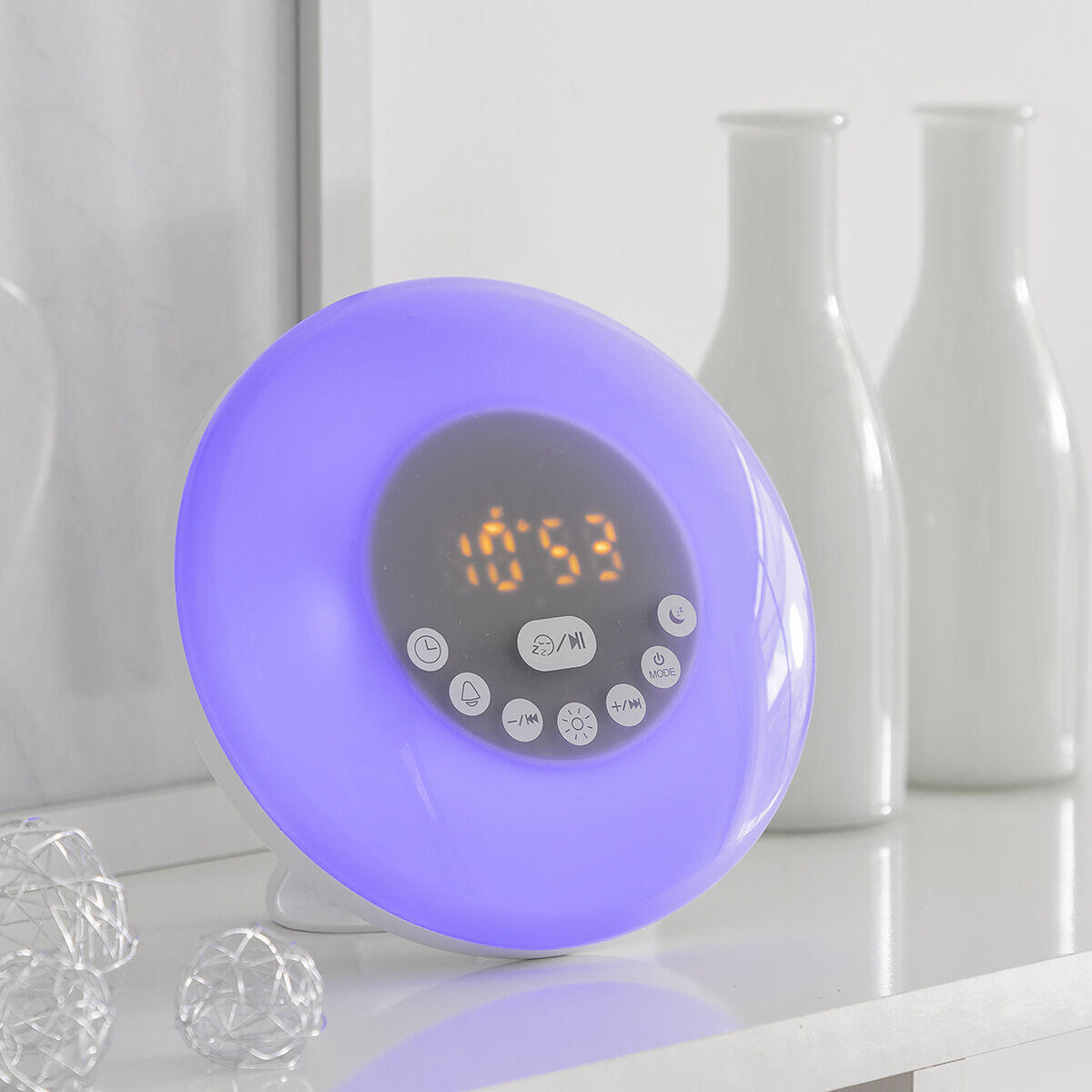 Despertador Amanecer Recargable con Altavoz Sunrilk