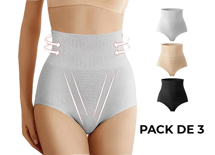 Pack de 3 Bragas Faja Moldeadora push up