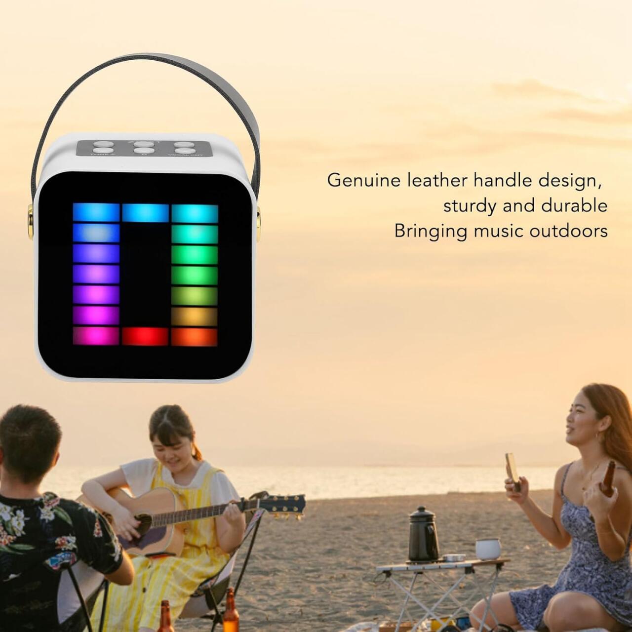 Mini Micrófono con Altavoz Bluetooth con Luz RGB Ideal para Fiestas y Karaoke