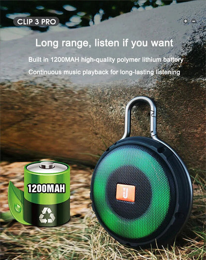 Altavoz Clip 3 Pro - Portátil, Bluetooth, Resistente al Agua, Ideal para Aventura