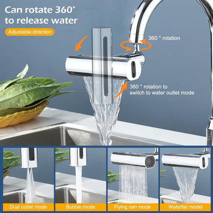 Grifo giratorio con cascada para extensión 4en1