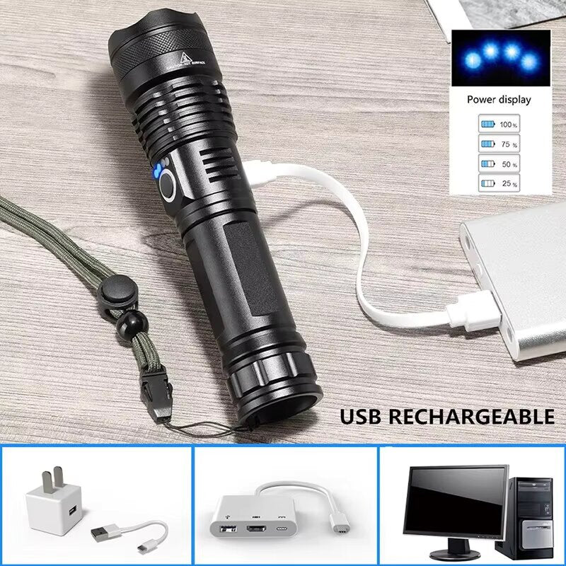 Linterna LED Recargable de Alta Potencia