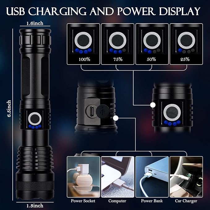 Linterna LED Recargable de Alta Potencia