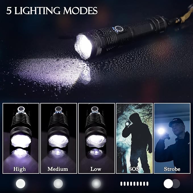 Linterna LED Recargable de Alta Potencia