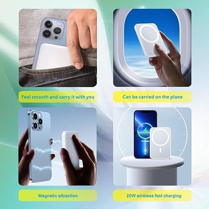 Power Bank de 5000 mAh Carga Inalámbrica y por Cable