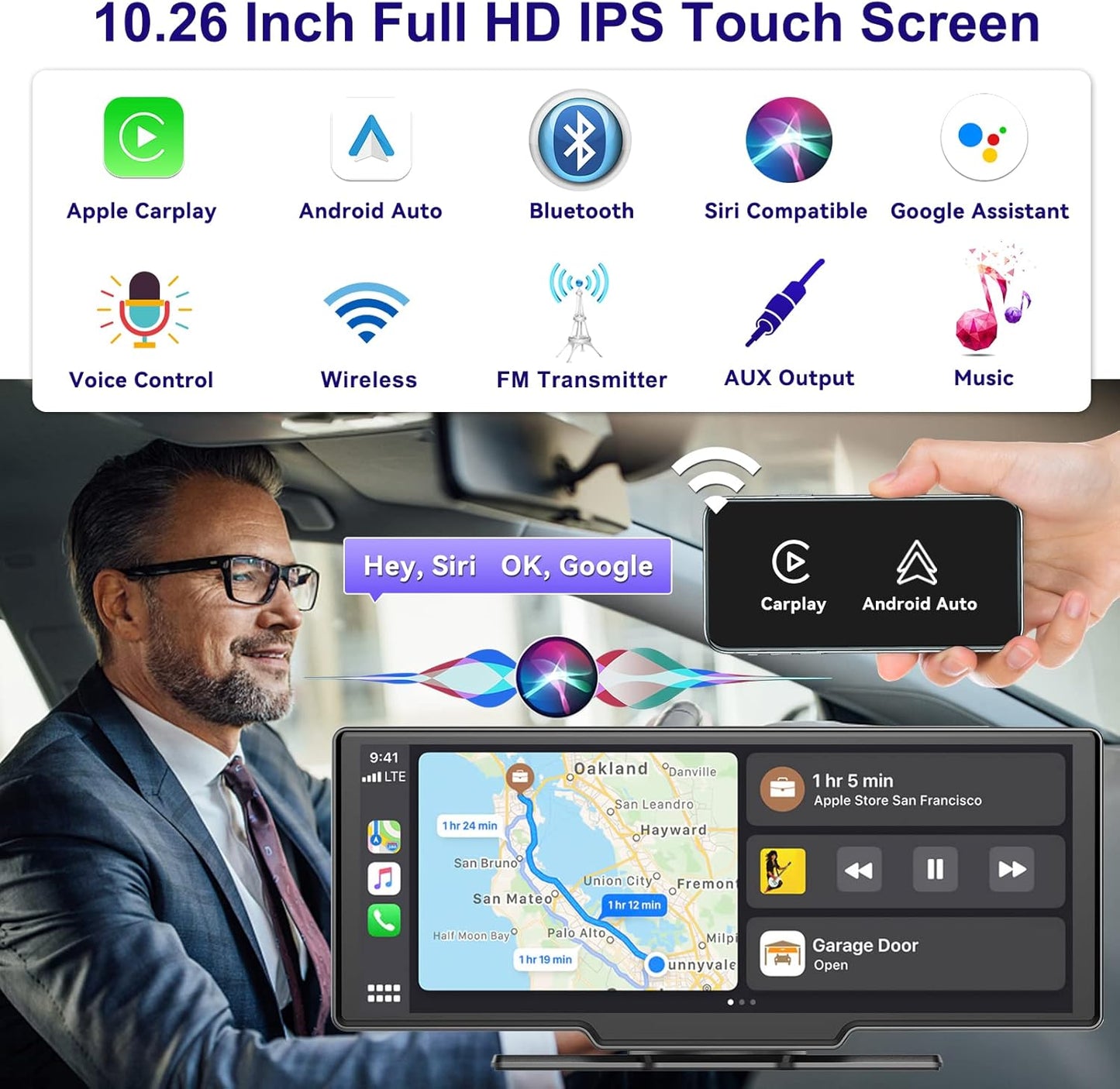 Pantalla de coche Apple Carplay Android Carplay