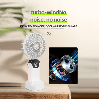 Mini Ventilador de Mano con Pantalla Digital LED 5 Velocidades | Portátil y Potente