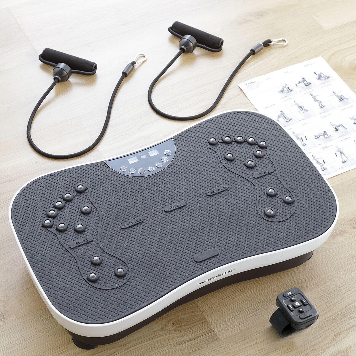 Plataforma Vibratoria de Entrenamiento con Accesorios y Guía de Ejercicios Vybeform