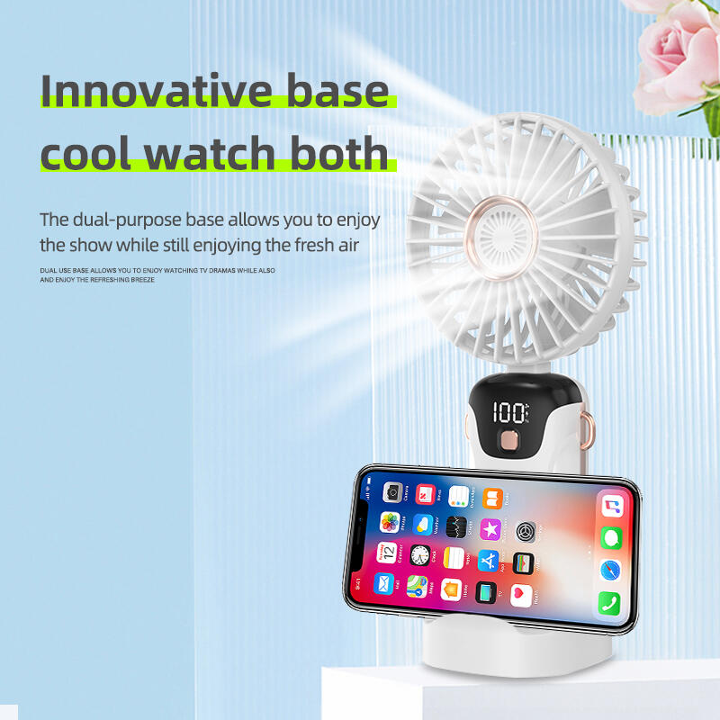 Mini Ventilador de Mano con Pantalla Digital LED 5 Velocidades | Portátil y Potente