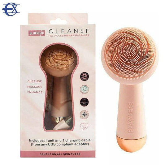 Cepillo Facial Eléctrico Rosa Recargable