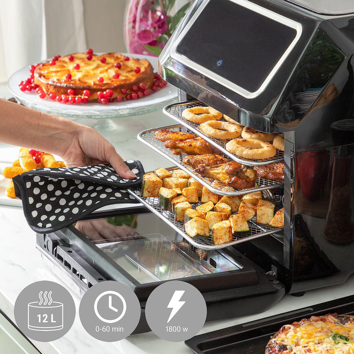 Freidora de Aire Fryinn Pro Max 12000 Negro 1800 W 12 L Acero Inoxidable