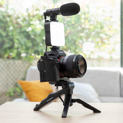 Kit Vídeo Blogging con Luz, Micrófono y Mando Plodni 6 Piezas