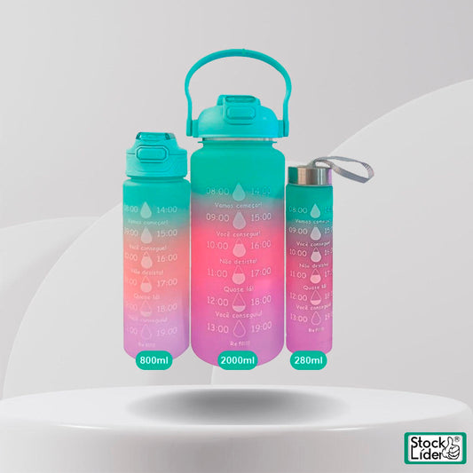 Set de 3 Botellas de agua Redondos