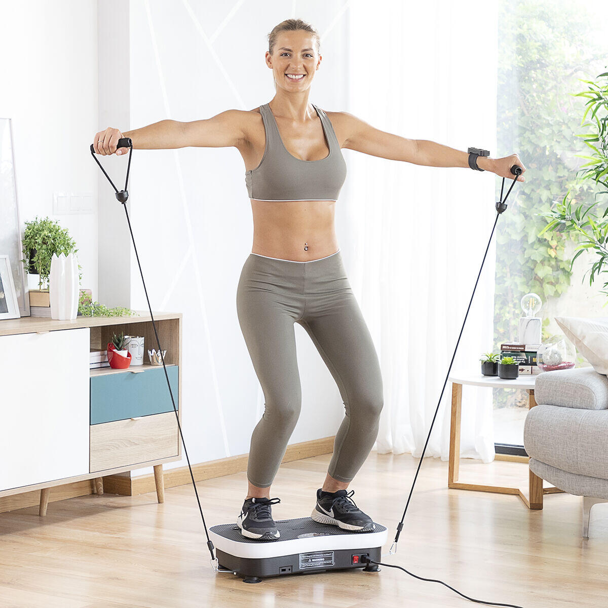Plataforma Vibratoria de Entrenamiento con Accesorios y Guía de Ejercicios Vybeform